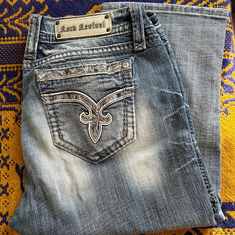 Rock Revival Sherry Easy Crop Jeans. Sz. 33